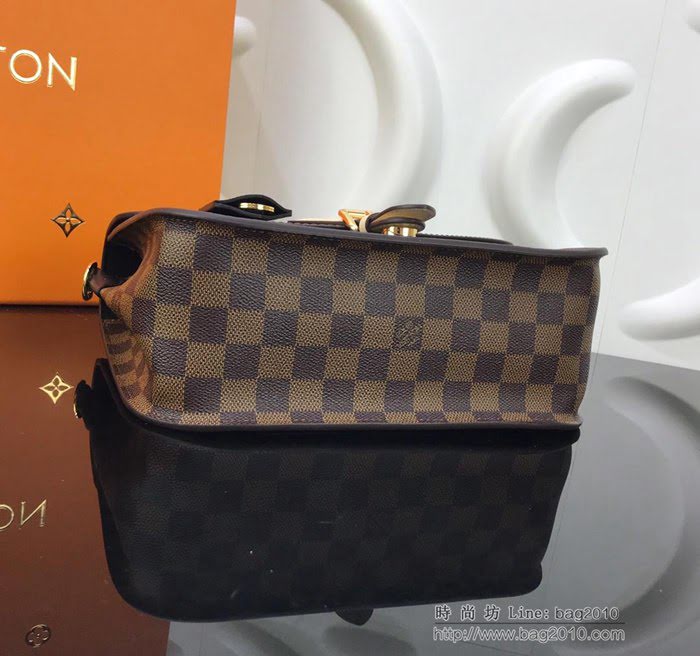 路易威登LV女包 頂級原單 Crossbody手袋 磁扣翻蓋手提包 Damier Ebene 塗層帆布 細粒面皮革 可肩背 斜挎  ydh2657